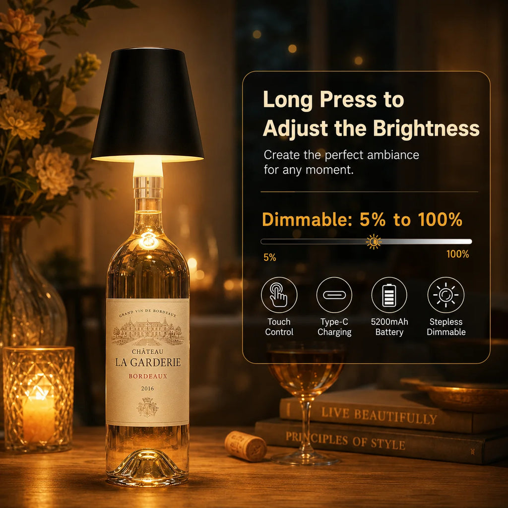 Rechargeable RGB LED Bottle Lamp – product image 4
