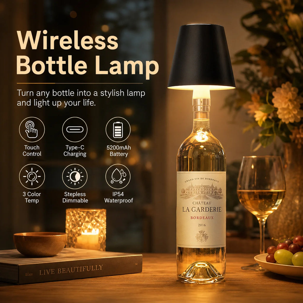 Rechargeable RGB LED Bottle Lamp