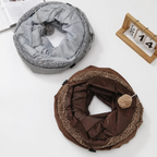 Foldable Suede-Style Cat Play Tunnel