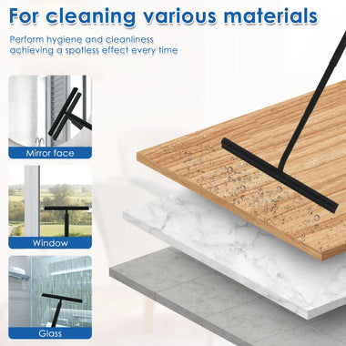 LumaReach ClaritySpan Telescopic Stainless Shower Squeegee for Glass Doors and Floors