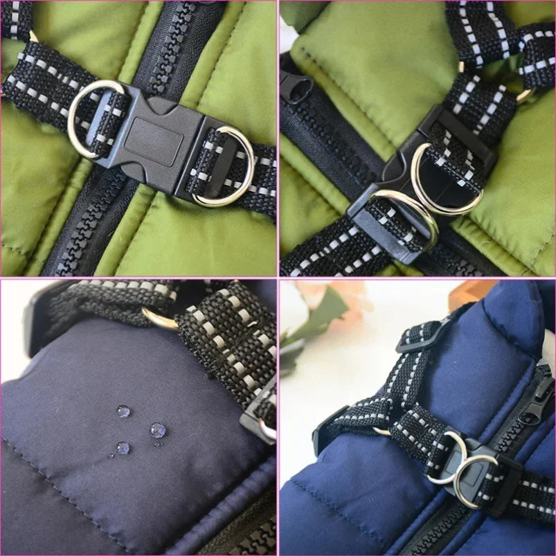 Padded Winter Dog Coat with Integrated Harness