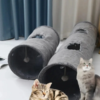 Foldable Suede-Style Cat Play Tunnel