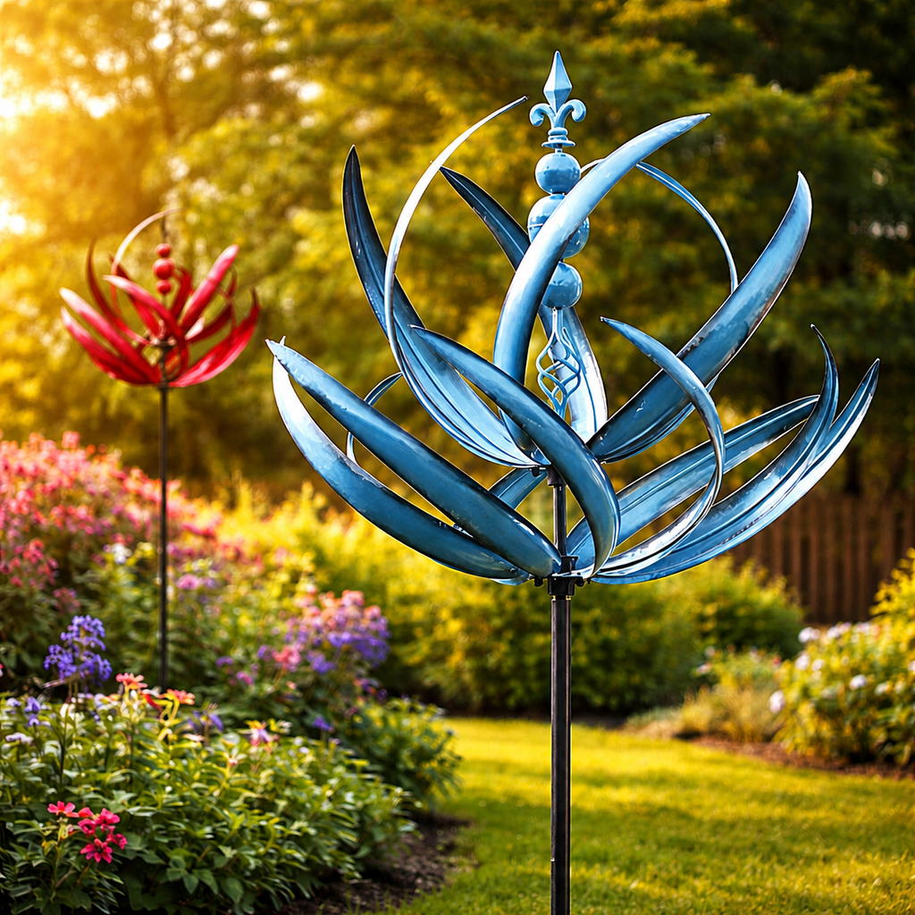 LotusSpin Metal Garden Wind Sculpture