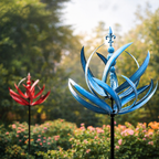 LotusSpin Metal Garden Wind Sculpture